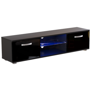 Cosmo 2-Door LED TV Unit, 160cm - Black