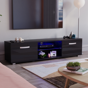 Cosmo 2-Door LED TV Unit, 160cm - Black