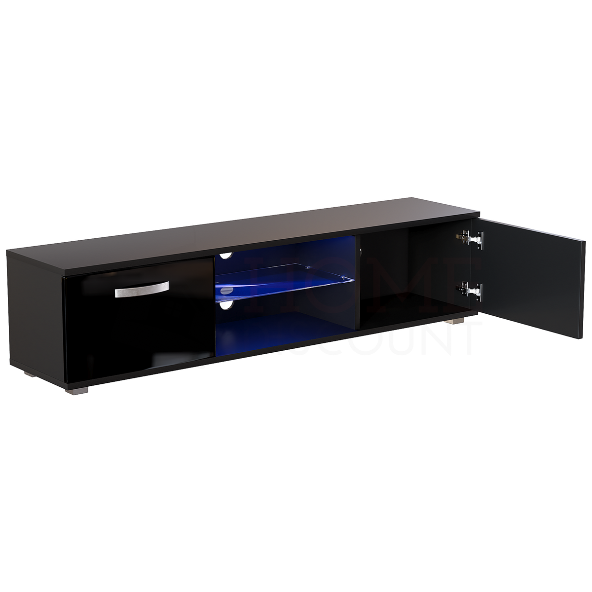 Cosmo 2-Door LED TV Unit, 160cm - Black