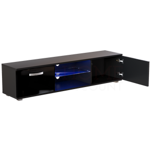 Cosmo 2-Door LED TV Unit, 160cm - Black