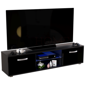 Cosmo 2-Door LED TV Unit, 160cm - Black