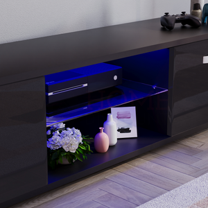 Cosmo 2-Door LED TV Unit, 160cm - Black