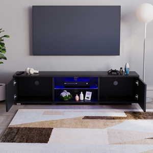 Cosmo 2-Door LED TV Unit, 160cm - Black