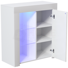 Azura 1 Door LED Sideboard, White