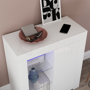 Azura 1-Door LED Sideboard - White