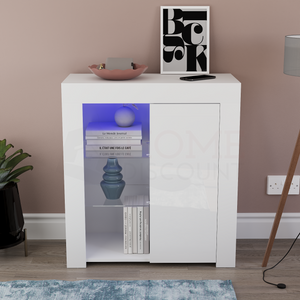 Azura 1-Door LED Sideboard - White