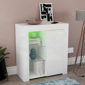 Azura 1-Door LED Sideboard - White