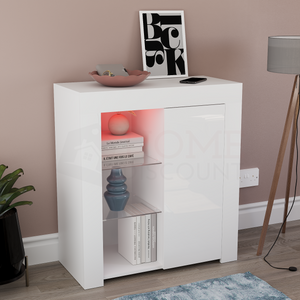 Azura 1-Door LED Sideboard - White