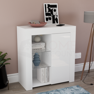 Azura 1-Door LED Sideboard - White