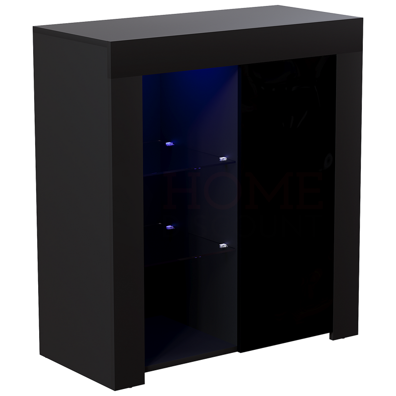 Azura 1 Door LED Sideboard, Black