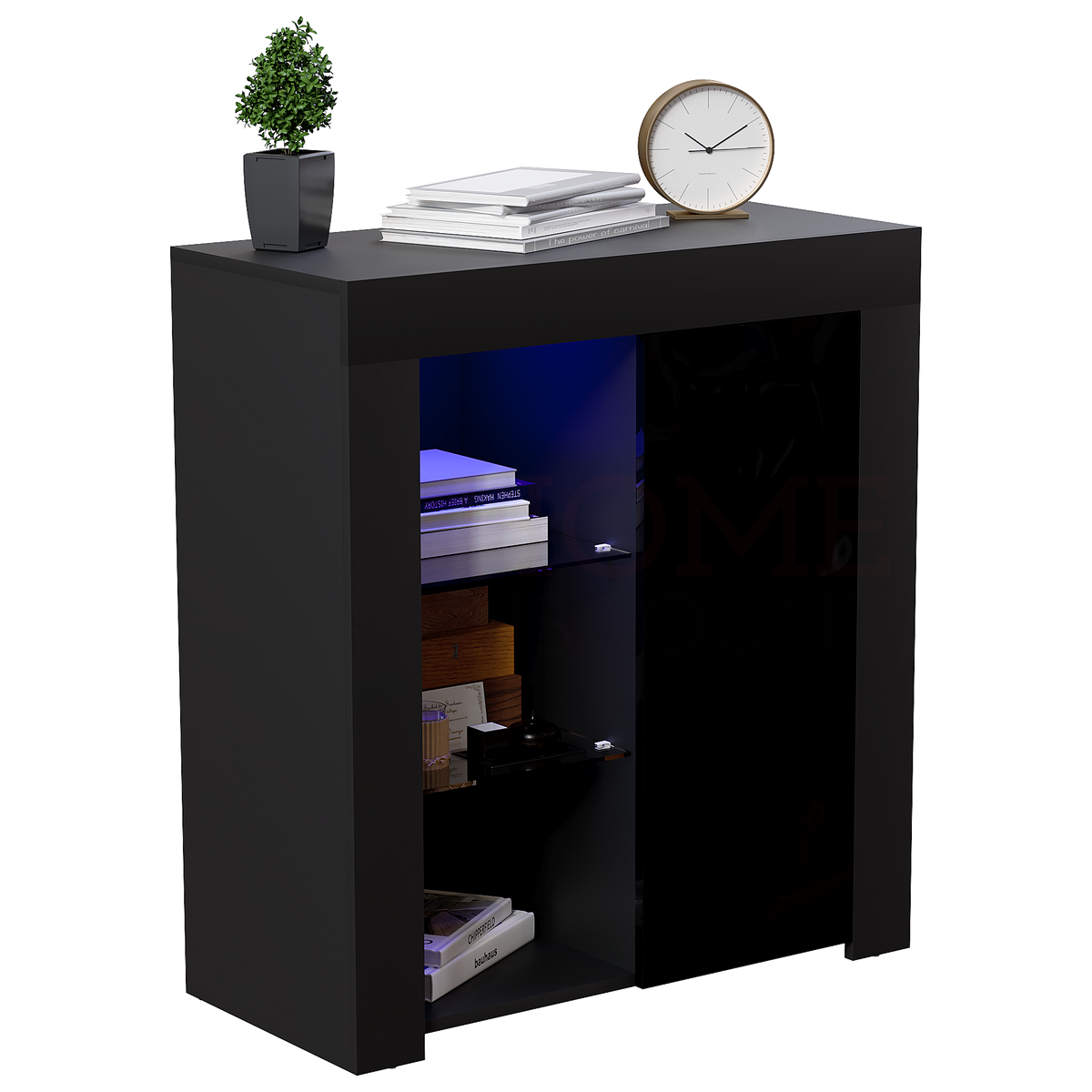 Azura 1-Door LED Sideboard - Black