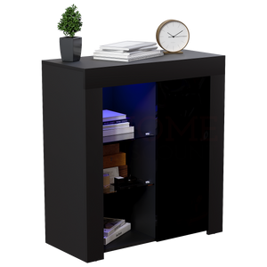 Azura 1-Door LED Sideboard - Black