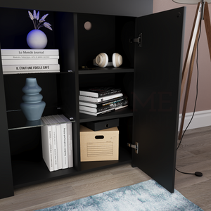 Azura 1-Door LED Sideboard - Black