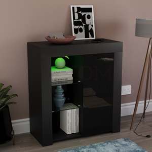 Azura 1-Door LED Sideboard - Black