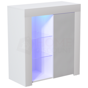 Azura 1-Door LED Sideboard - White & Grey