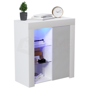 Azura 1-Door LED Sideboard - White & Grey