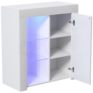 Azura 1-Door LED Sideboard - White & Grey