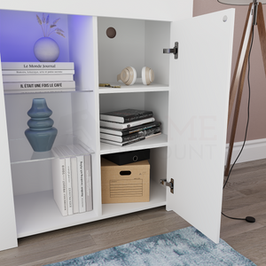 Azura 1-Door LED Sideboard - White & Grey