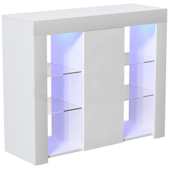 Azura 1 Door Large LED Sideboard, White
