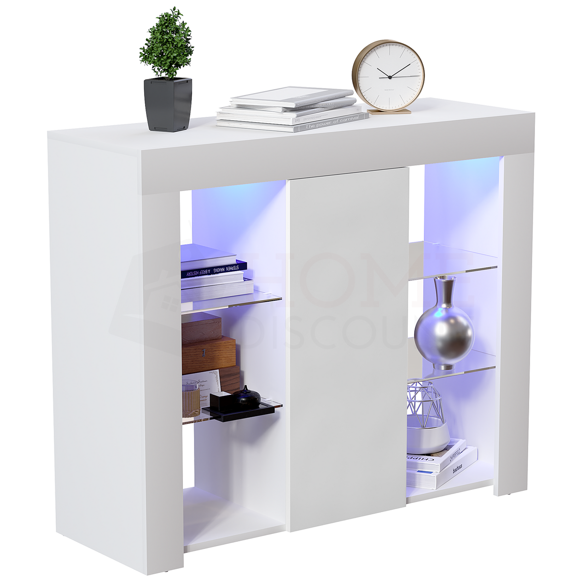 Azura 1-Door Large LED Sideboard - White