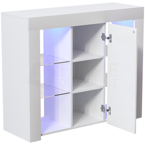 Azura 1-Door Large LED Sideboard - White
