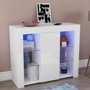 Azura 1-Door Large LED Sideboard - White