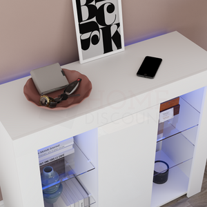 Azura 1-Door Large LED Sideboard - White