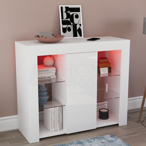 Azura 1-Door Large LED Sideboard - White