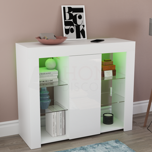 Azura 1-Door Large LED Sideboard - White