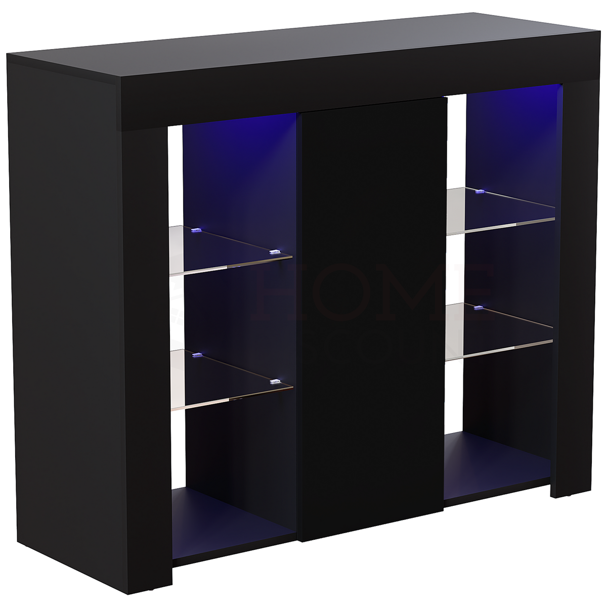 Azura 1-Door Large LED Sideboard - Black