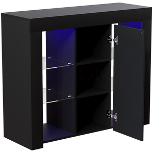 Azura 1-Door Large LED Sideboard - Black