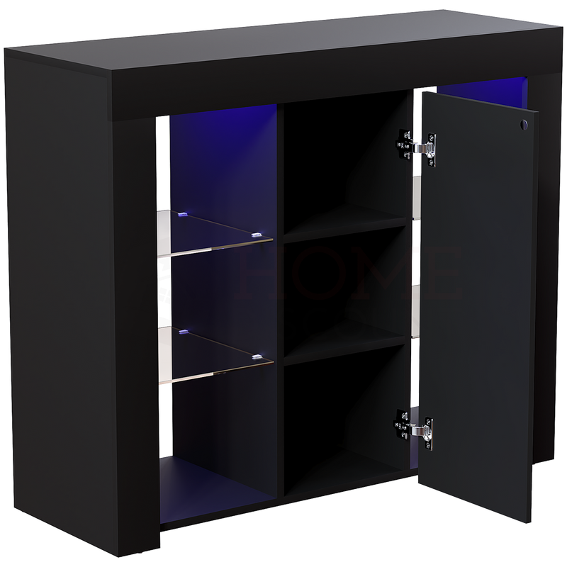 Azura 1 Door Large LED Sideboard, Black