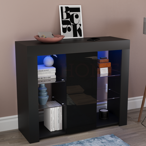 Azura 1-Door Large LED Sideboard - Black