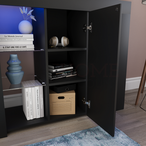 Azura 1-Door Large LED Sideboard - Black