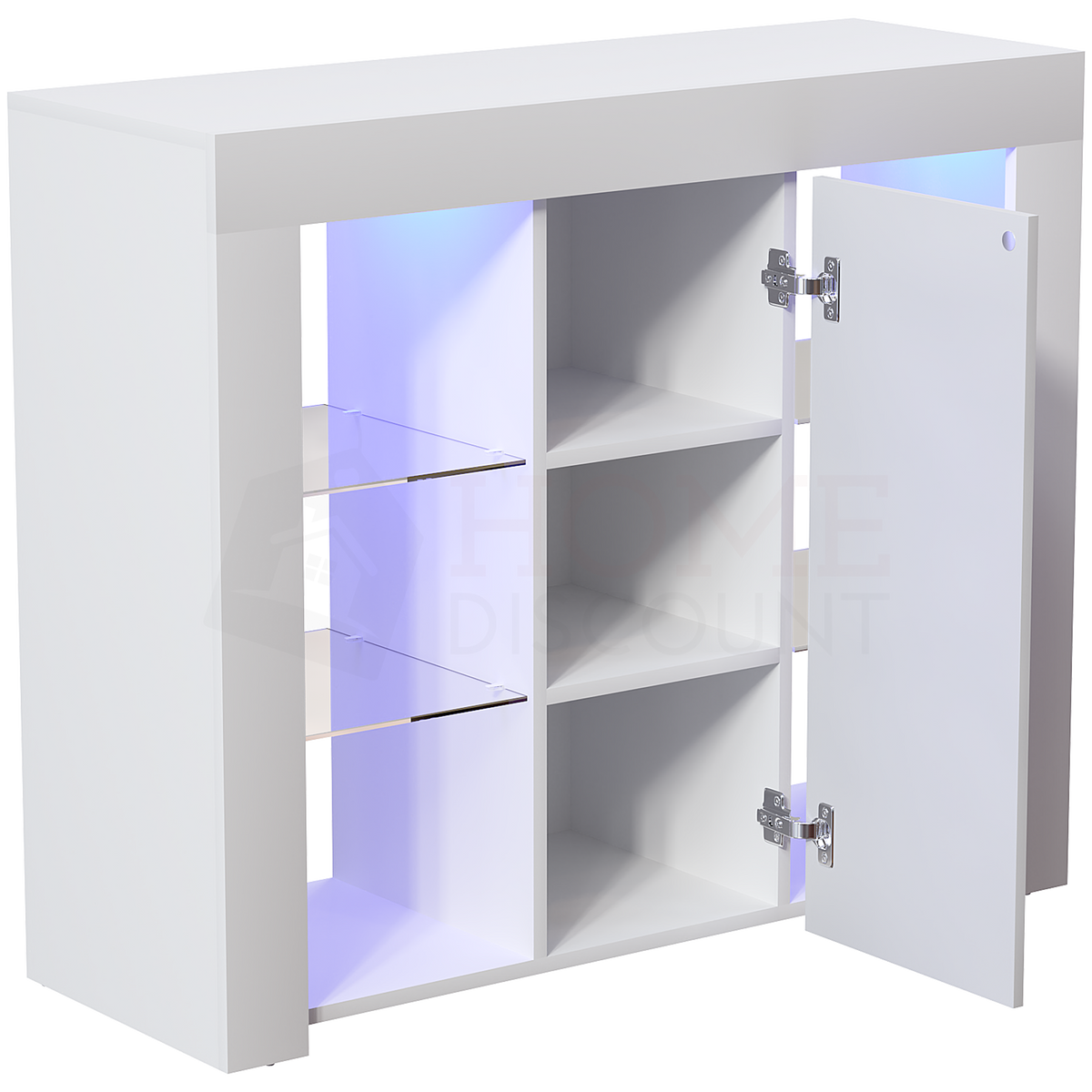 Azura 1-Door Large LED Sideboard - White & Grey