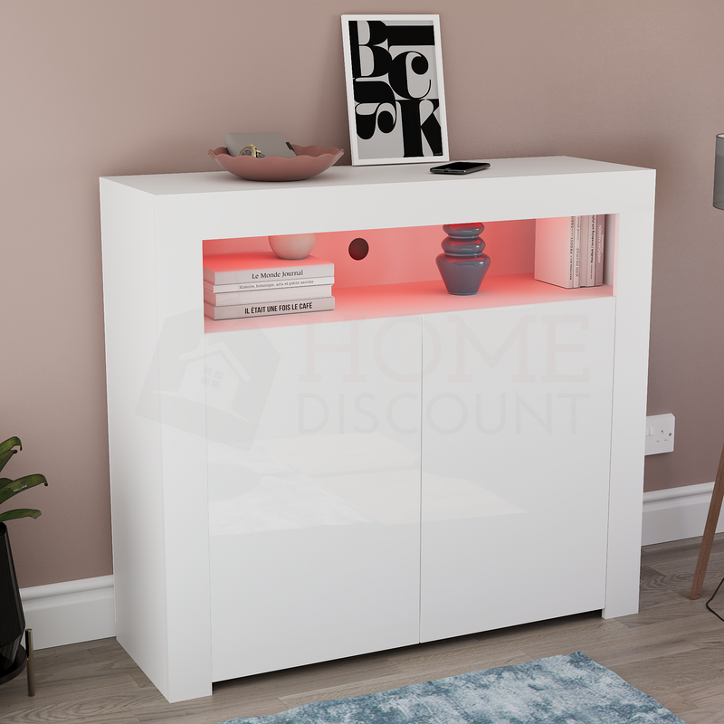 Nova 2-Door LED Sideboard - White