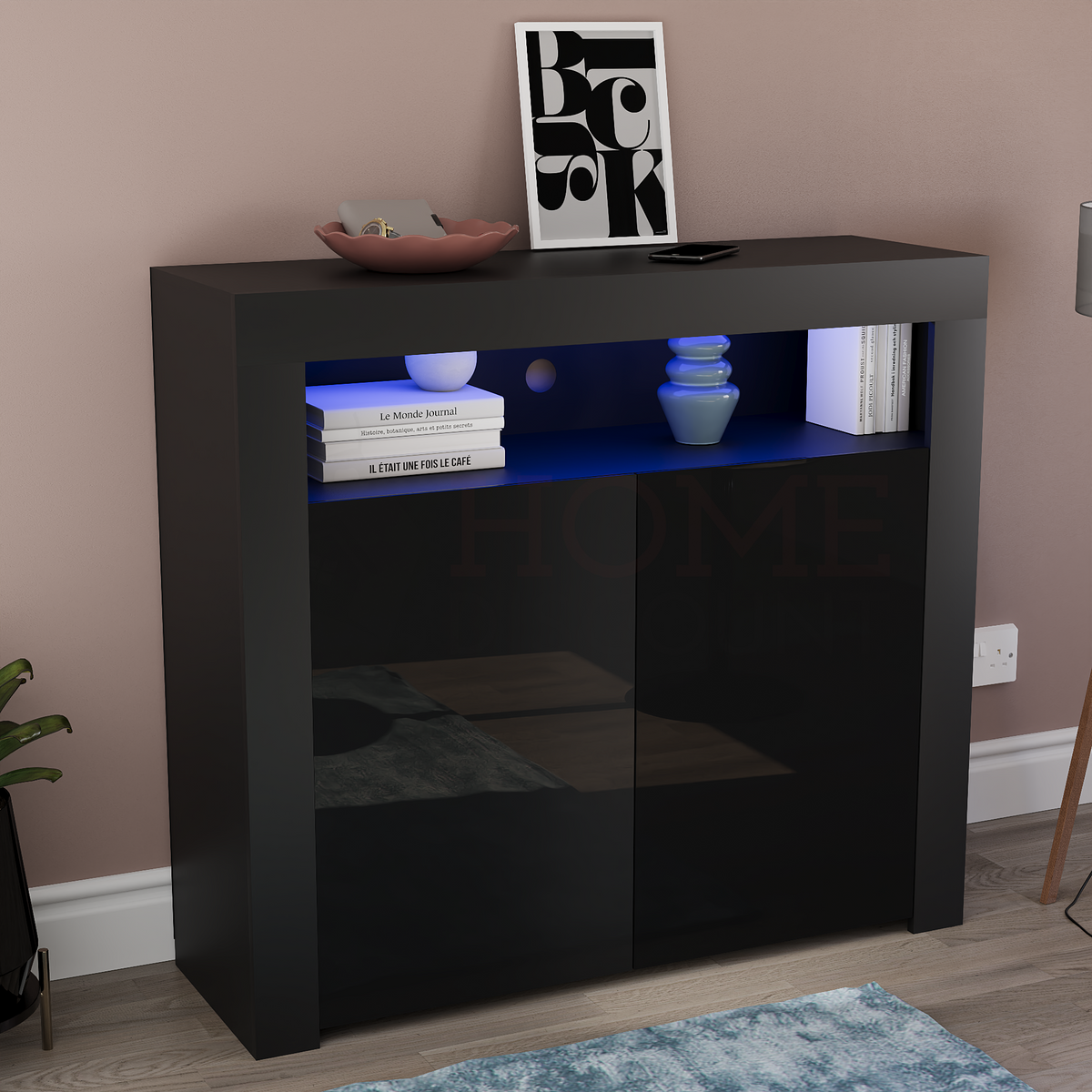 Nova 2-Door LED Sideboard - Black