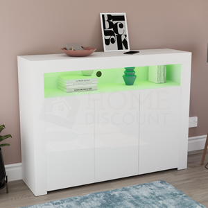 Nova 3-Door LED Sideboard - White