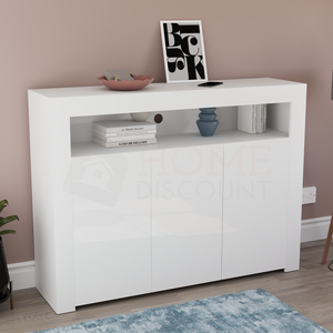 Nova 3-Door LED Sideboard - White