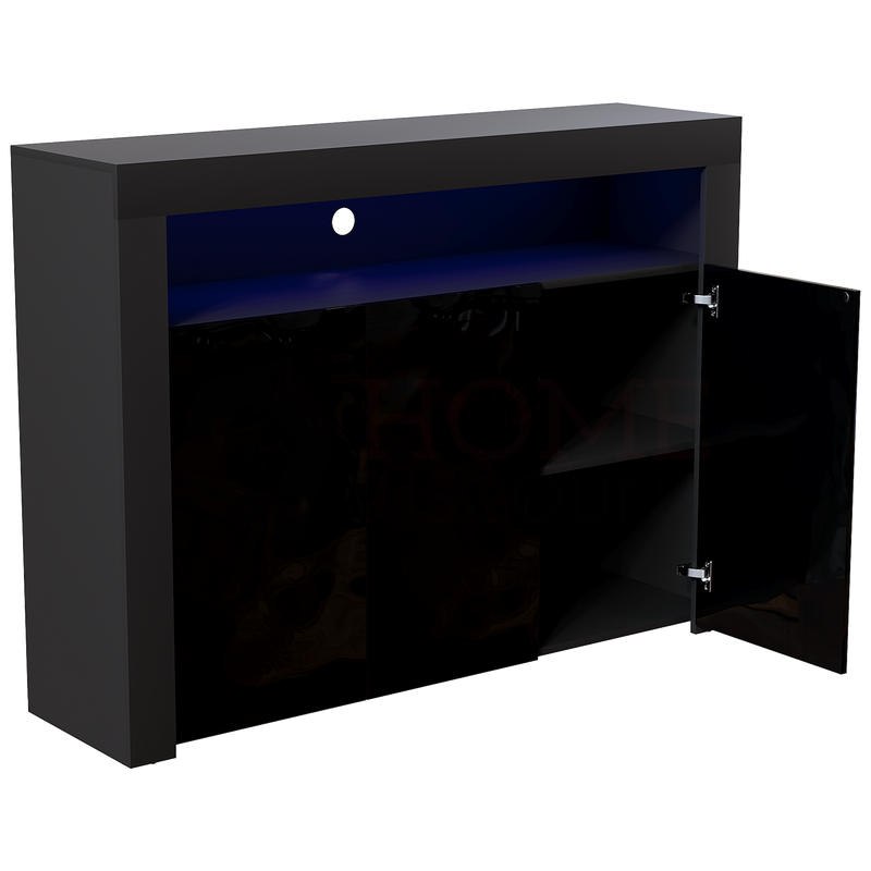 Nova 3 Door LED Sideboard, Black