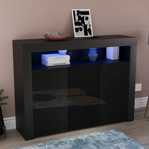 Nova 3-Door LED Sideboard - Black