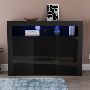 Nova 3-Door LED Sideboard - Black