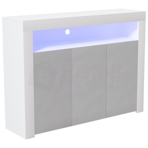 Nova 3-Door LED Sideboard - White & Grey