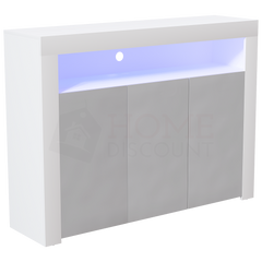 Nova 3 Door LED Sideboard, White & Grey