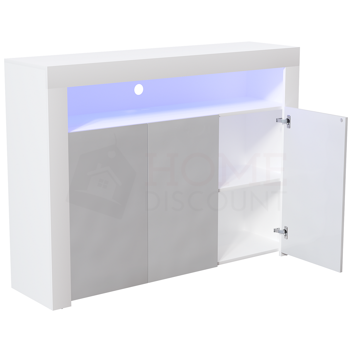 Nova 3-Door LED Sideboard - White & Grey