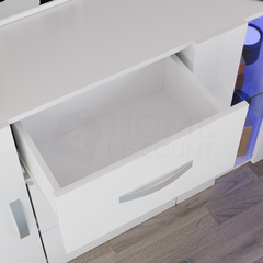 Astro 2 Door 3 Drawer LED Sideboard, White