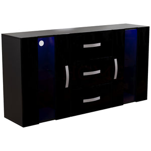 Astro 2-Door 3-Drawer LED Sideboard - Black
