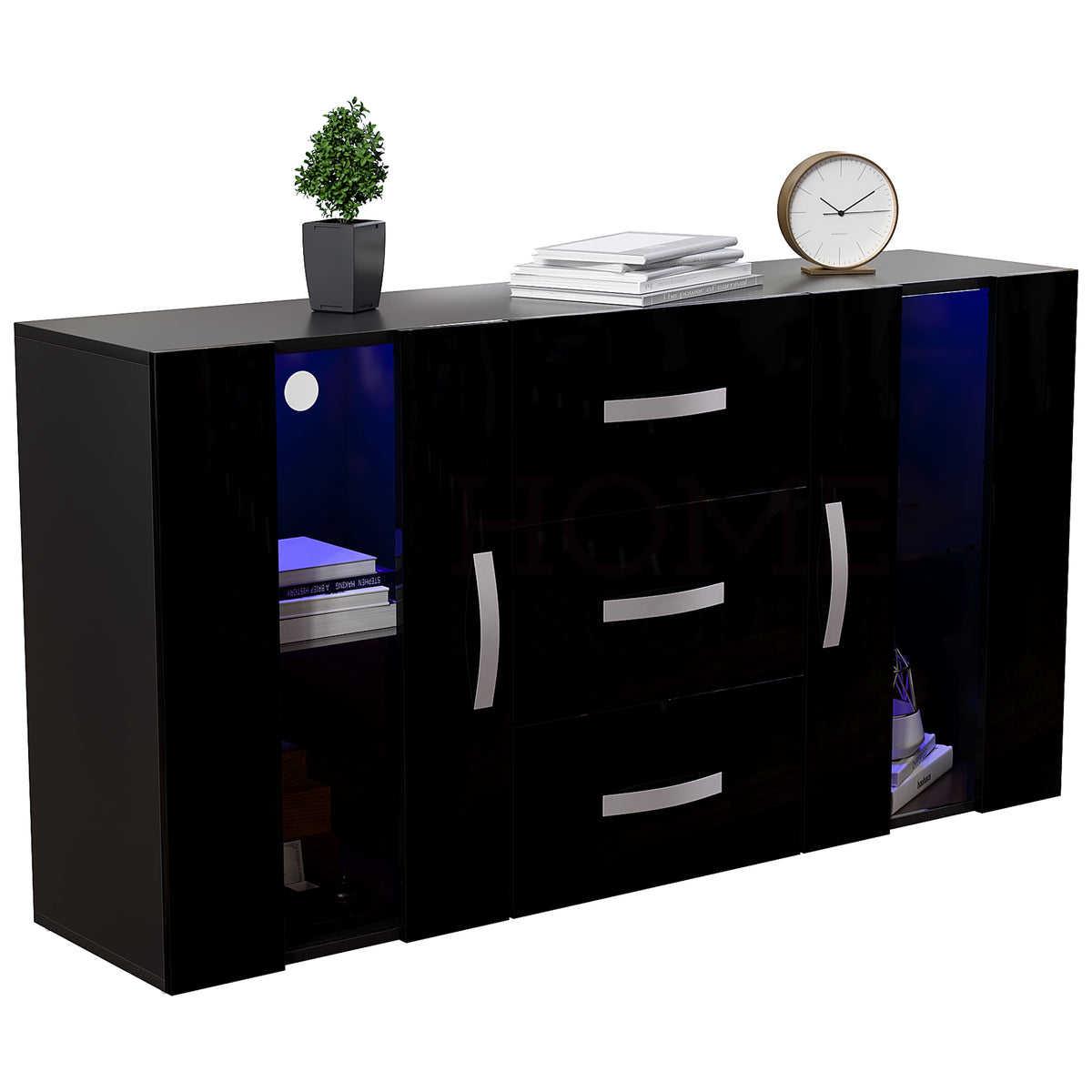Astro 2-Door 3-Drawer LED Sideboard - Black