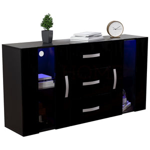 Astro 2-Door 3-Drawer LED Sideboard - Black
