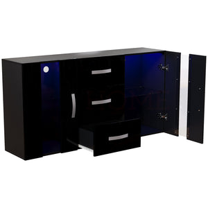 Astro 2-Door 3-Drawer LED Sideboard - Black